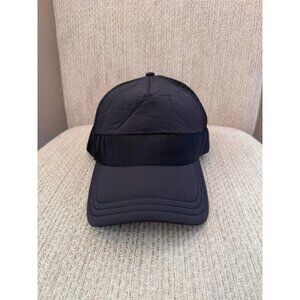 Lululemon Snapback Hat Black One Size Solid Adjustable Outdoor Mesh